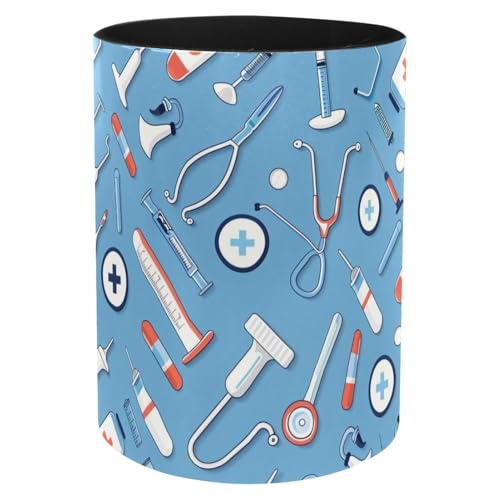 Fournitures de bureau et accessoires pot à crayons bleu en métal
