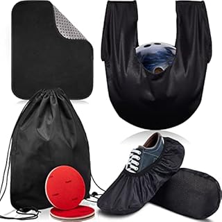8 Pcs Bowling Shoe Protector Covers Bowling Ball Seesaw Microfiber Bowling Ball Polisher Bowling Ball Towel Bowling Sanding Pads with Storage Bag Bowling Accessory Kit for Bowling Sport Equipment (L)