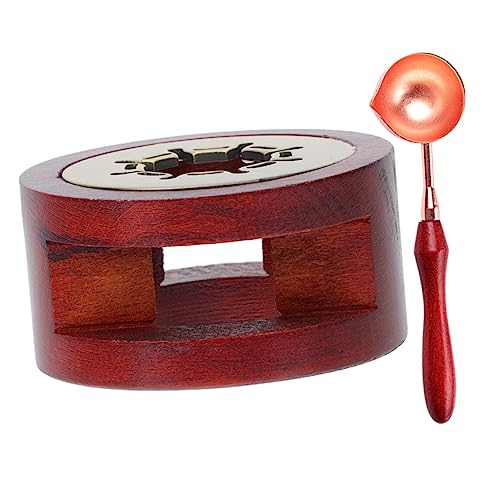 PartyKindom Sellos De Cera Calentador De Cera De Laca Estilo Retro Con Cuchara Para Uso Casa Regalo Especial