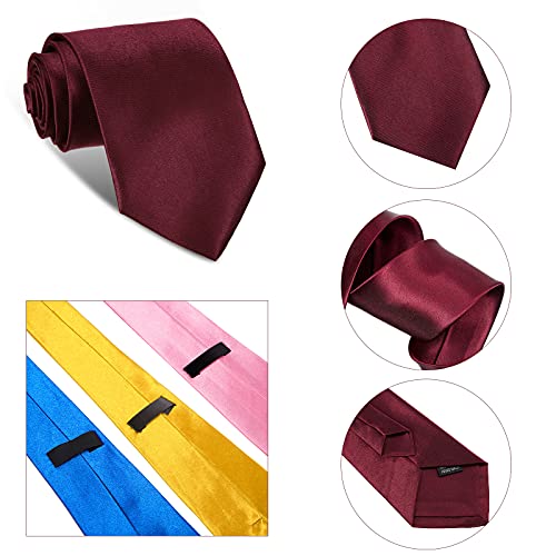 Image of Syhood 6 /12 /24 Pcs Men Ties Set Solid Satin Pure Color Business Formal Necktie Tie 57 inch for Men Occasion Wedding