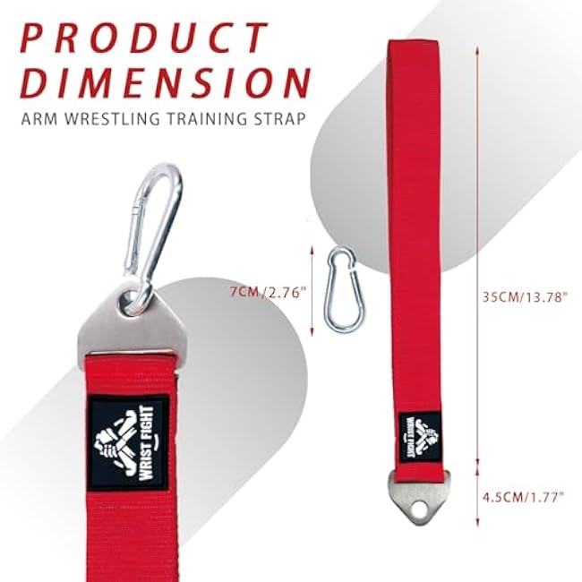 Heavy-Duty Arm Wrestling Training Strap for Pronation Strength with Stainless Steel Buckle and Carabiner ¨C Wrist and Grip Strengthener