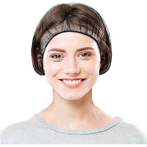 EZGOODZ Einweg-Haarnetz mit elastischem Rand, dünne Nylon-Bouffant-Kappen Einweg, Unisex, Dehnbare Einweg-Haarnetze, schwarz Cover