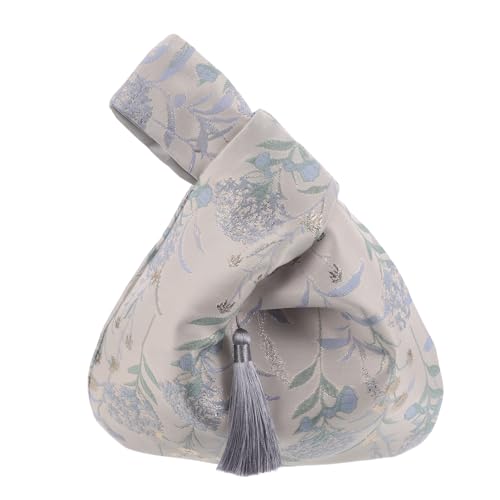 Healeved Bolso de mano con nudo japonés para mujer, elegante bolso de tela para kimono Hanfu.