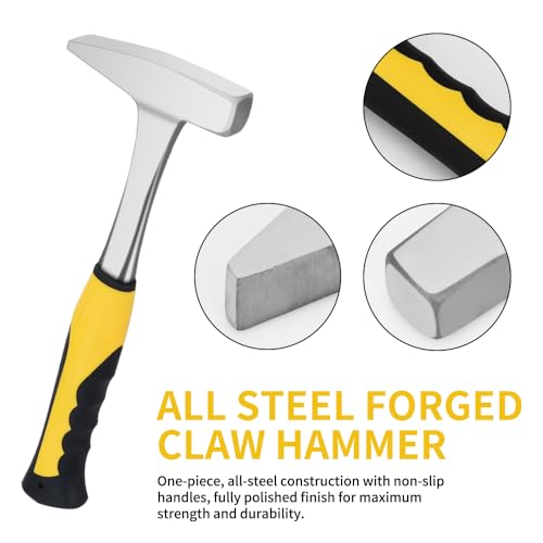 Sheet Metal Hammer â 11oz Tinsmith hammer with Integral Forging â for HVAC, Pipe Work, Sheet Metal, Square/Shaping/Tinning Hammer (300, Yellow) - Image 4