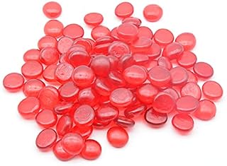 ARSUK 70-80pcs Decorative Glass Pebbles, Stones Beads Rounded Gems Flat Marble, Vase Filler, Fire Artificial Crystal Gemstones for Aquarium, Mosaic Tiles Vases Craft, Garden Flowerpot, Landscaping