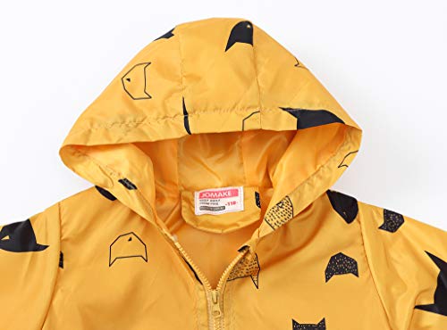 Image of TUIJI Toddler Boys Girls Cartoon Print Zip Jacket Hooded Trench Lightweight Kids Coats Windbreaker Casual Outerwear