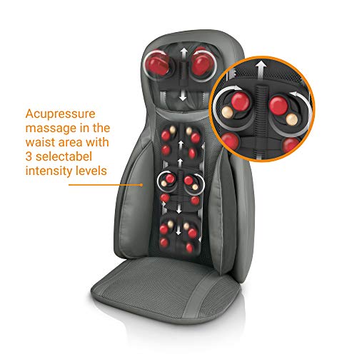 medisana MC 826 Shiatsu Massagesitzauflage, Massageauflage mit Akupressur und Klopfmassage, verstellbare Nackenmassage, 3 Intensitäten, Wärmefunktion für den gesamten Rücken und Nacken - Image 5
