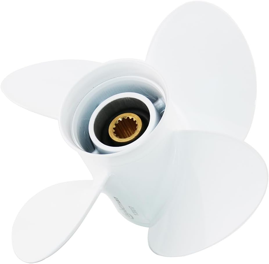 Outboard Propeller 4 Blades 12.5x19p 13.8x13p 13.8x10p 13.4x15p 13.8x11p 13x17p Compatible with Yamaha Engines T50 T60 60hp C60 F70 70hp F75 F80 85hp F90 F100 F115 130hp,15 Spline Tooth, RH, Aluminum
