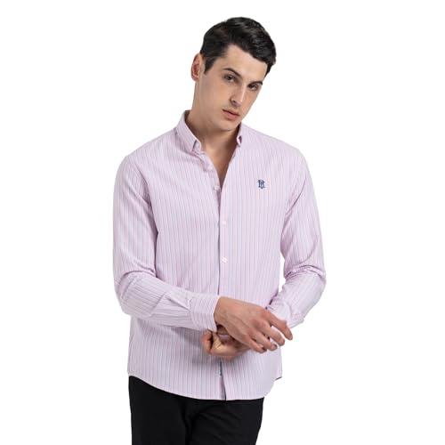 Image of Red Tape Men Cotton Regular Fit Oxford Striped Shirt | Durable & Stylish