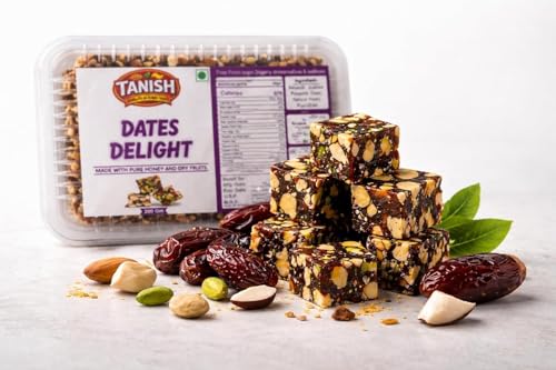 Image of TANISH Sugar Free Dates Delight (200g) - Healthy Dry Fruit Barfi with Almonds, Cashews & Pistachios | Made with Pure Ghee & Natural Honey | No Added Sugar, Preservatives or Additives | Energy Snack