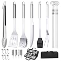 22PCS BBQ Grill Set, BBQ Grill Tools Set for Outdoor Grill with Hooks & Carry Handbag, BBQ Tools Grilling Accessories Kit for Camping/Backyard, Grilling Gifts for Men Dad