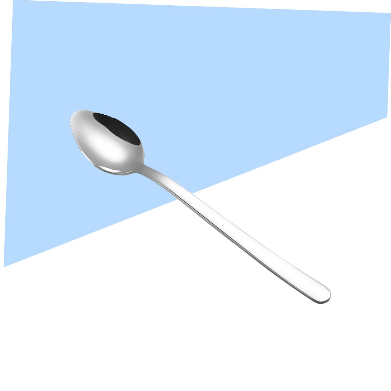 SOLUSTRE Stainless Steel Serrated Spoon Food Grade Silverware for Puree Grapefruit Cutting Kitchen Accessory for Food Preparation