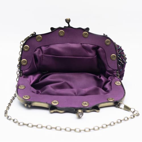 Image of Women's Vintage Beaded Sequin Flower Evening Handbags Wedding Clutches Prom Cocktail Party Handbags
