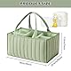 Baby Wickel Organizer für Wickelutensilien, Wickeltasche Organizer, Wickeltisch Organizer, Wickelkorb, Windel Organizer, Wickelorganizer Zuhause, Filztasche mit Fächern – Tragbar & Faltbar (Grün B)