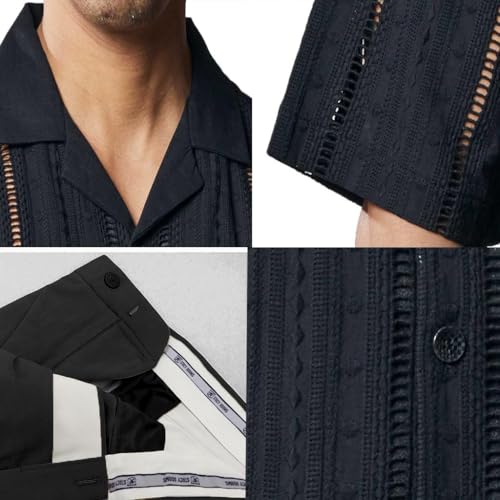 STACY ADAMS Men's Linen Shirt Pant Set4