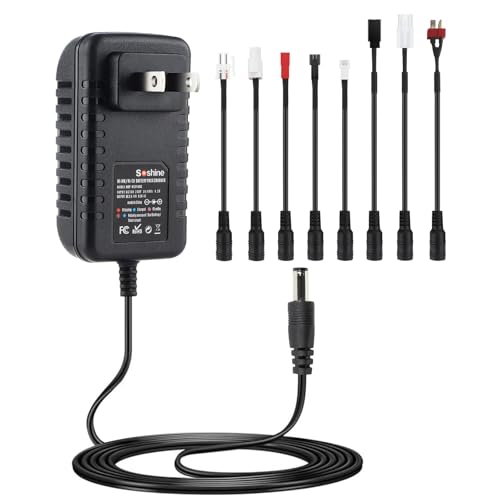 RC Battery Charger for 4.8V 7.2V 8.4V 9.6V NiMH/NiCD Battery, RC Car Charger for 2.4V-12V NiMH/NiCD...