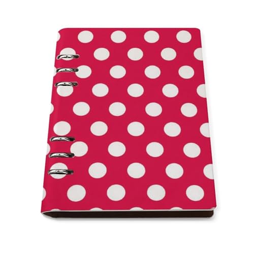 Carnet de voyage ligné A5 en cuir PU rouge rechargeable pour l'école