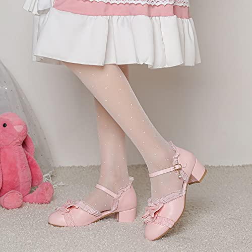 Toddler Baby Girl Child Summer Shoes Bow Sandals Premium Low Heel Shoes Princess Dress Party Comfort (Pink, 1 Big Kids)4