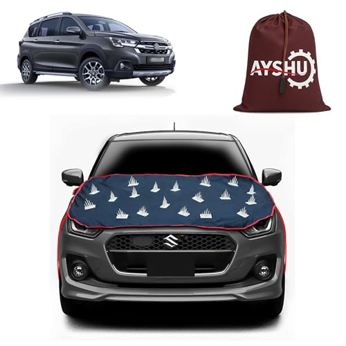 Image of AYSHU Dustproof Car Protection with Spikes for Dogs Compatible with Maruti Suzuki Nexa XL6 | Anti-Scratch Bonnet Guard | Heavy Duty Waterproof & UV Resistant Car Body Cover, Black