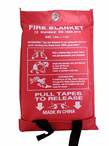 Image of Fire Blanket, 1 Pack, 40 inch x 40 inch, Handheld, Portable Lightweight (Please wear Gloves Unless it is an Emergency.)