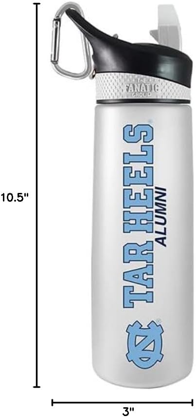 The Fanatic Group Personalized University of North Carolina Alum 24 oz Frosted Sport Bottle - White