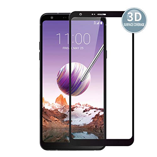 E-Hamii Protector de Pantalla Compatible con LG Stylo 4[Negro],[Alta definición][Anti arañazos],Cristal Templado 3D,[Respuesta Sensible][Instalación sin Burbujas]