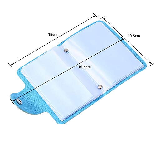 FTVOGUE Credit Card Holder Soft Leather ID Business Card Case Wallet 24 Card Slots (blue)2