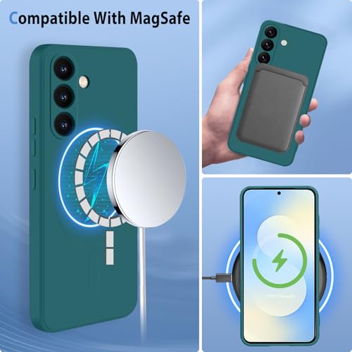 Coque Samsung S25 FE silicone premium vert avec microfibre