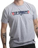 Top Grandpa | Funny 80s Dad Humor Movie Gun 1980s Military Men T-Shirt-(Adult,3XL) Heather Grey
