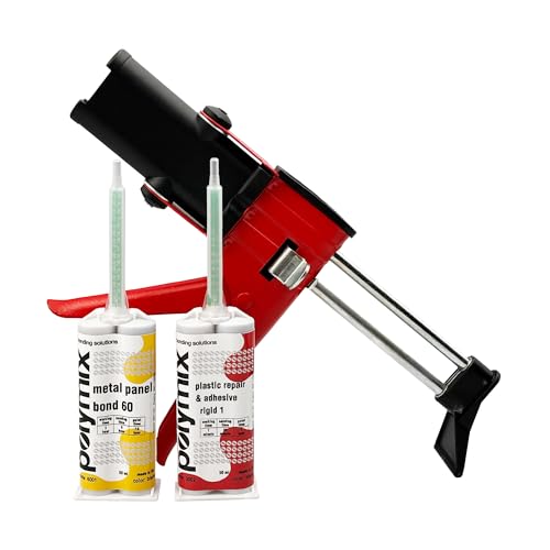 Image of Polymix Panel Bond 20 Adhesive 50ml Cartridge & Two Application Mixing Nozzles