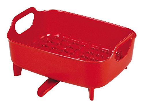 Pearl Metal HB-1321 Tableware Drainer Basket, Red, Made in Japan