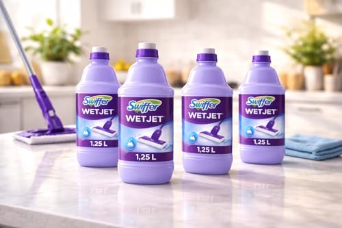 Swiffer - Wetjet środek do usuwania miotły, 4 sztuki (4 x 1,25 l)