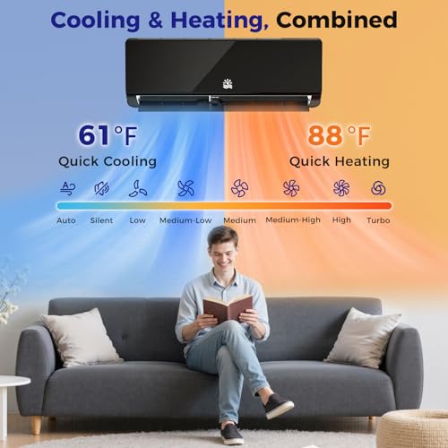 Image of Mini Split Air Conditioner - 12000 BTU Ductless Mini Split Ac /Heating System, 115V 20 SEER2 Wifi Enabled Inverter, Split AC Unit with Precharged Heat Pump, 750Sq.Ft, Installation Kit