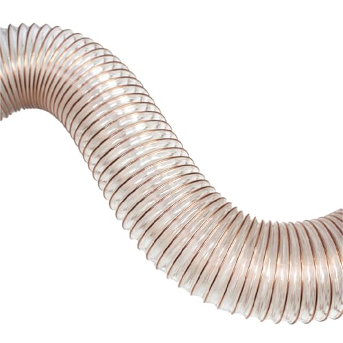 SHOUCAN PU Dust Collection Hose, Inner Diameter 20-38Mm, Length 1M, PU Polyurethane Air Duct Copper Plated Steel Wire Hose for Industrial Dust Extractor,ID 20mm x WT 0.63mm