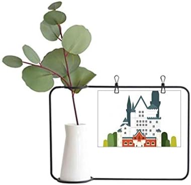 DIYthinker Germany New Swan Castle Architecture Metal Picture Frame Ceramic Vase Decor