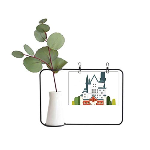 Diythinker Germany New Swan Castle Architecture Metal Picture Frame Ceramic Vase Decor #TOP1