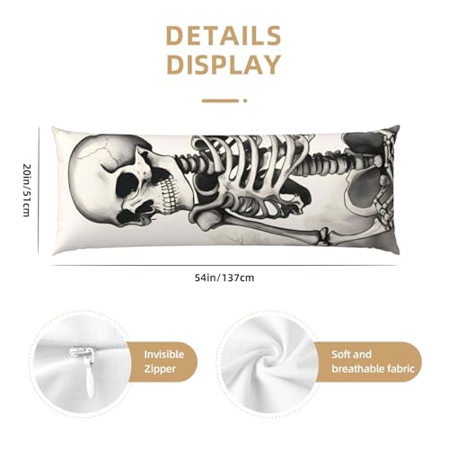 Housse de coussin de corps squelette pour grand lit et canapé
