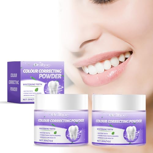Polvere Sbiancante per Denti,2PCS Polvere Sbiancante Denti Professionale,Sicura per lo Smalto & Senza Sensibilità,Smacchiatore Sicuro Per Gengive E Smalto Denti Naturalmente,Immediatamente un Sorriso