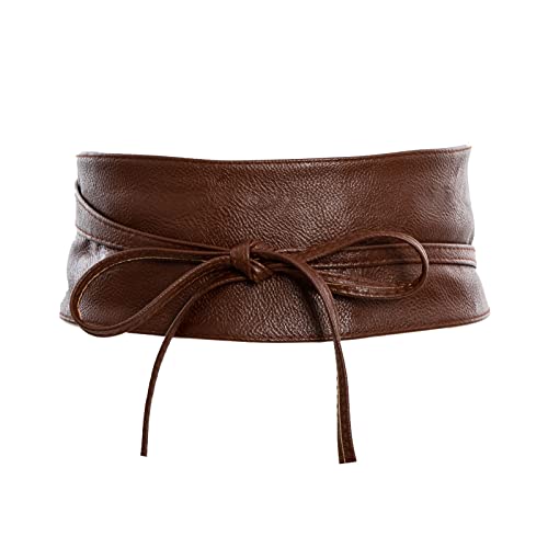 Toocool - Obi-Gürtel für Damen, Kunstleder-Bund, Taillengürtel Damen Breit Hüftgürtel ST-2087 [Eine Größe, Braun]