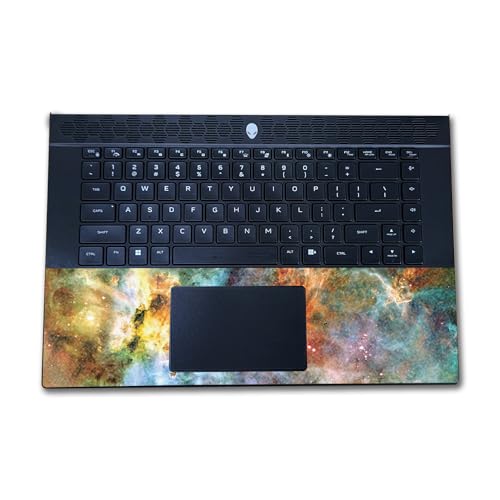 Image of Glossy Glitter Laptop Skin Compatible with Alienware M16 R2 (2024) - Space Cloud - Premium 3M Vinyl Protective Wrap Decal Cover - Easy to Apply | Crafted in The USA by MightySkins