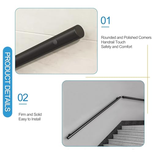 Rambarde en acier inoxydable 90 cm pour escalier intérieur et extérieur