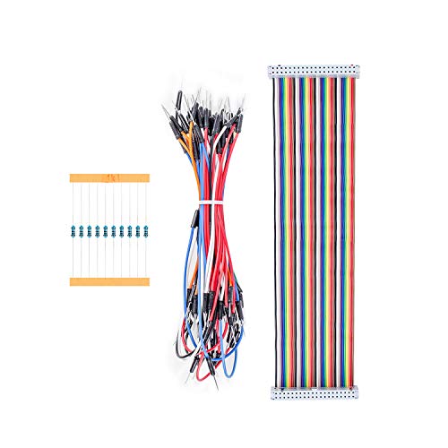 Image of SUNFOUNDER Breadboard Kit RAB Holder, 830 Points Solderless Circuit Breadboard, Jumper Wires, LED, Resistors Compatible with Arduino R3 MEGA & Raspberry Pi 4B, 3B+ Model B, 2B and 1B+