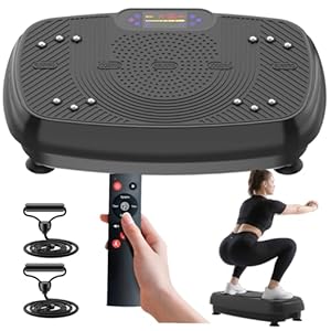 Vibration Plate Exercise Machine for Weight Loss, Toning & Lymphatic Drainage Vibration Fitness Trainer with Bluetooth Speaker, Auto or Manual Speed Control