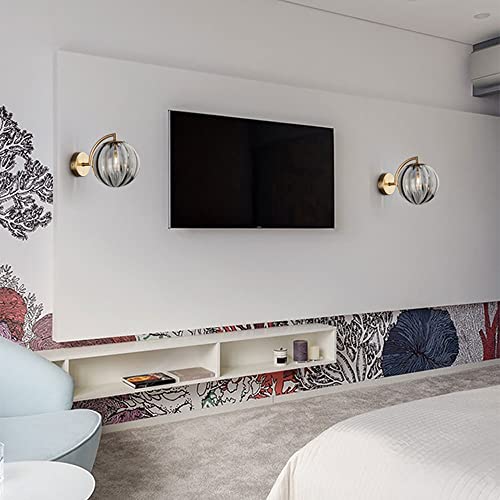 Lampade da Parete per Camera da Letto Sfera di Cristallo Apparecchio di Illuminazione Versatile per la casa Spazi Commerciali Elegante Finitura Color caffè per l'arredamento