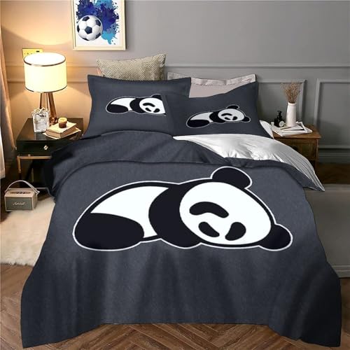 Housse de couette panda hypoallergénique avec fermeture éclair microfibre