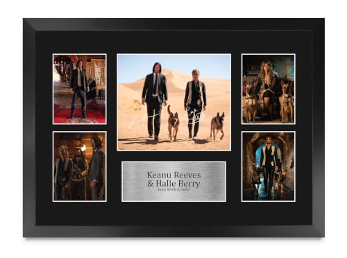 Autógrafo de Keanu Reeves en póster de John Wick enmarcado tamaño A3 para fans