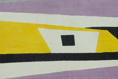 Tapis en coton lavable zone de trafic intense jaune et noir - 6
