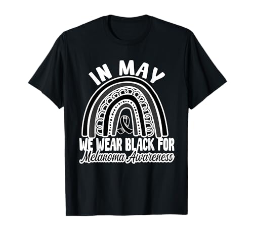 En mayo usamos negro para la concienciación sobre el melanoma Arco iris negro Camiseta