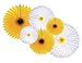6-Piece Sunflower and Daisy Flower Theme Decorations Tissue Paper Fan Party Supplies perfect for Classroom Baby Shower Wedding Birthday Backdrop Garland (Two 24 inch, Two 16 inch, Two 9.5 inch.)