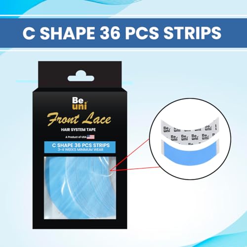 Image of Front Lace tape 36pcs No Shine Wig Tape for Men & Women | Strong Hold 3-4 Weeks | Waterproof Wig Tape for Men | Transparent Hair Patch Tape | Front Hair Patch Adhesive | Pack of (1)